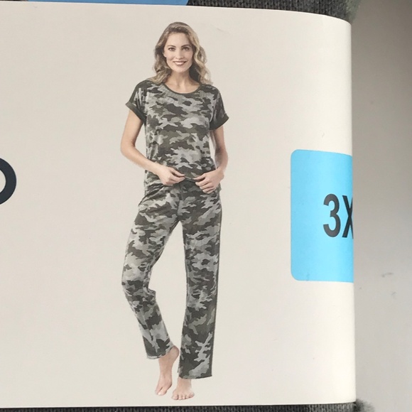 LUCKY BRAND Pajamas Loungewear 4 Piece Set Green Camo Women’s Plus Size 3X - Picture 9 of 15